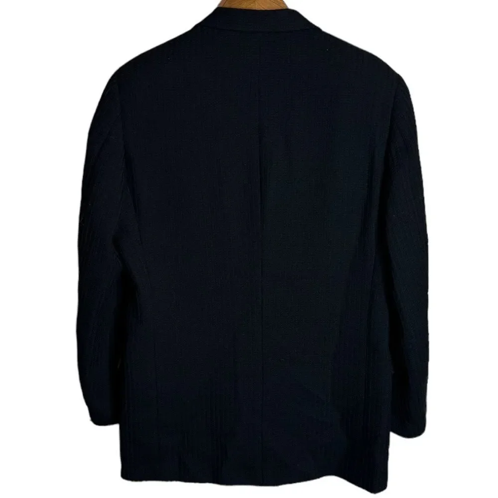 Arnold Zimberg Black Wool Blazer Jacket size 48R - Picture 2 of 8